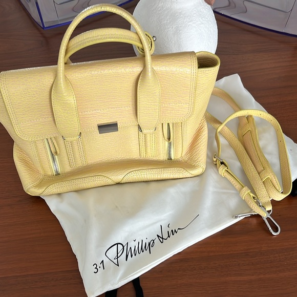 3.1 PHILLIP LIM Textured Calfskin Satchel Yellow - Picture 1 of 16